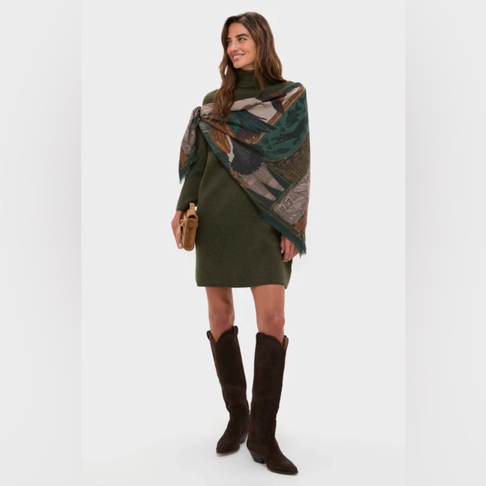 Pomander Place Tuckernuck Moss Green Vivianne Turtleneck Sweater Dress XL NWT - Picture 1 of 6